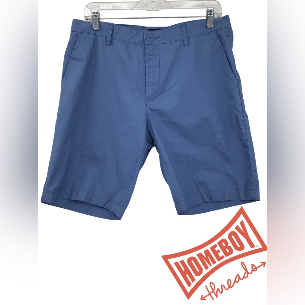 H&M Men's Classic Blue Flat Front Shorts